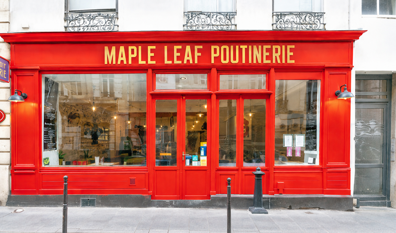 A picture of the storefront of the poutine shop